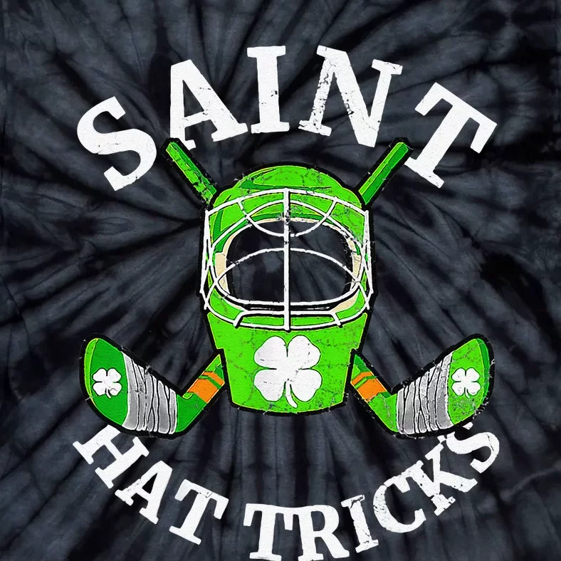 St Patricks Day Saint Hat Tricks Hockey Shamrocks Tie-Dye T-Shirt