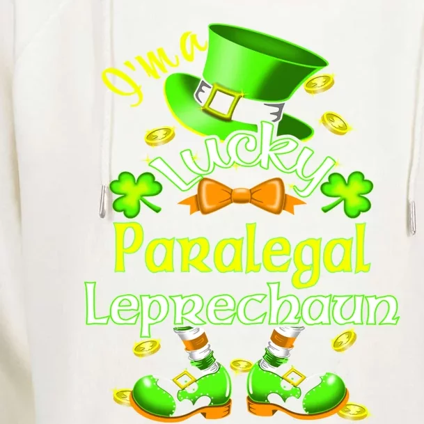 St Patrick's Day Paralegal Costume I'm A Lucky Leprechaun Funny Gift Womens Funnel Neck Pullover Hood