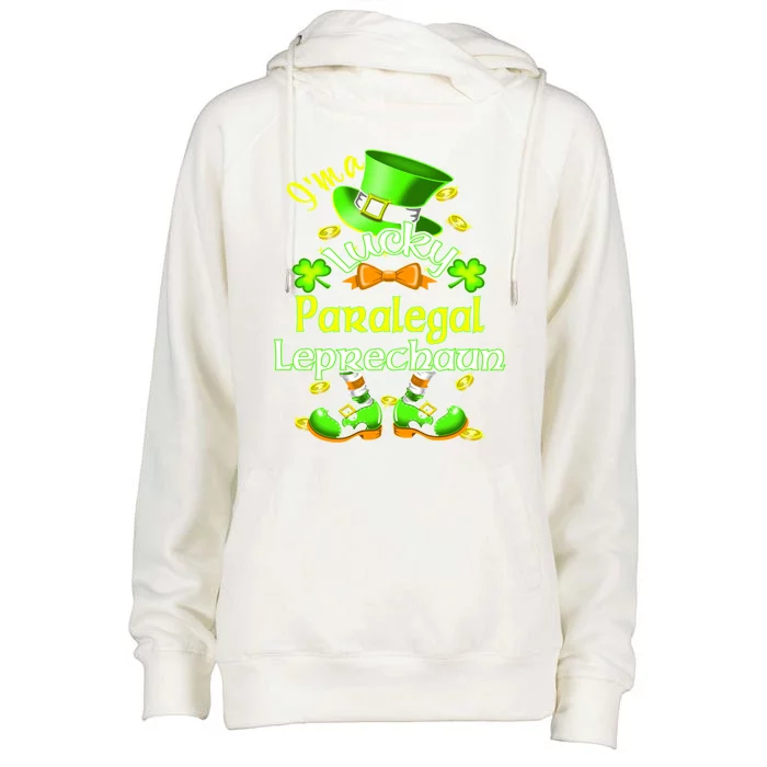 St Patrick's Day Paralegal Costume I'm A Lucky Leprechaun Funny Gift Womens Funnel Neck Pullover Hood