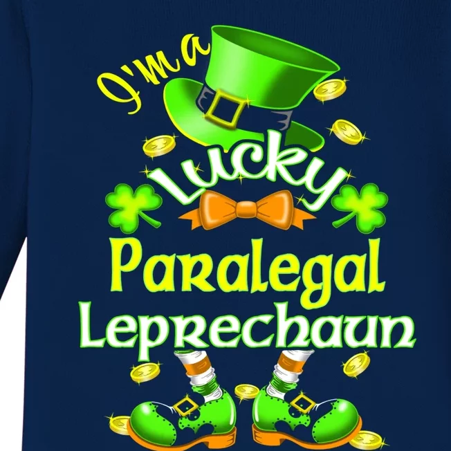 St Patrick's Day Paralegal Costume I'm A Lucky Leprechaun Funny Gift Baby Long Sleeve Bodysuit