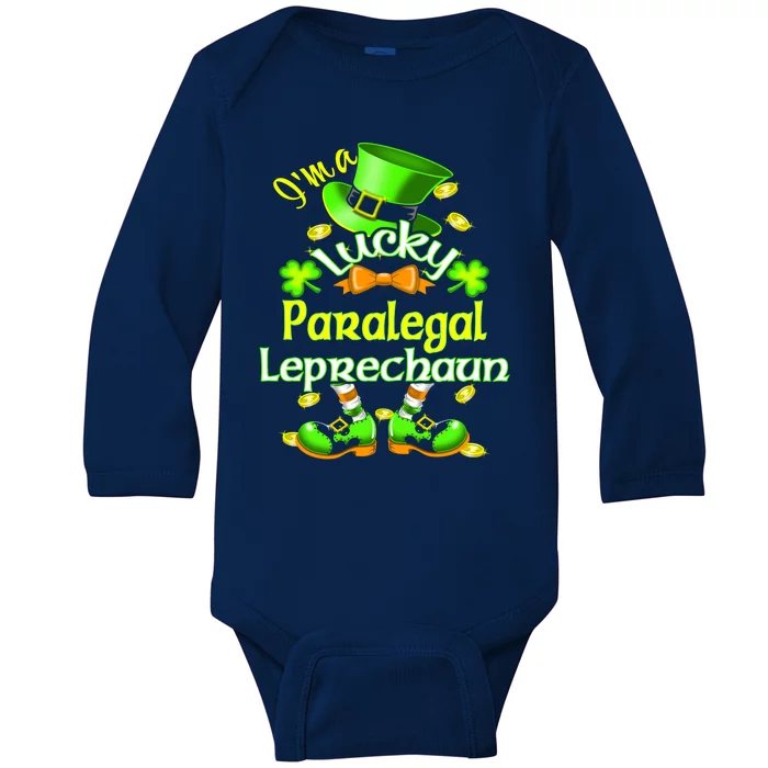 St Patrick's Day Paralegal Costume I'm A Lucky Leprechaun Funny Gift Baby Long Sleeve Bodysuit