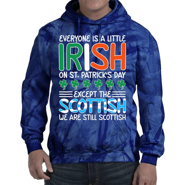 St. Patrick's Day Irish Flag Scottish Shamrock Funny Joke Tie Dye Hoodie