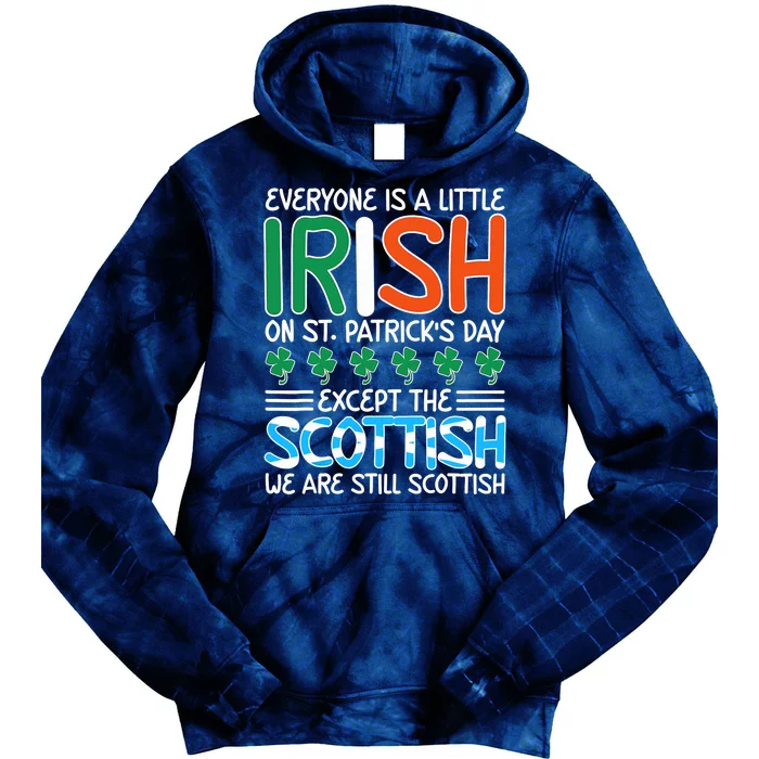 St. Patrick's Day Irish Flag Scottish Shamrock Funny Joke Tie Dye Hoodie