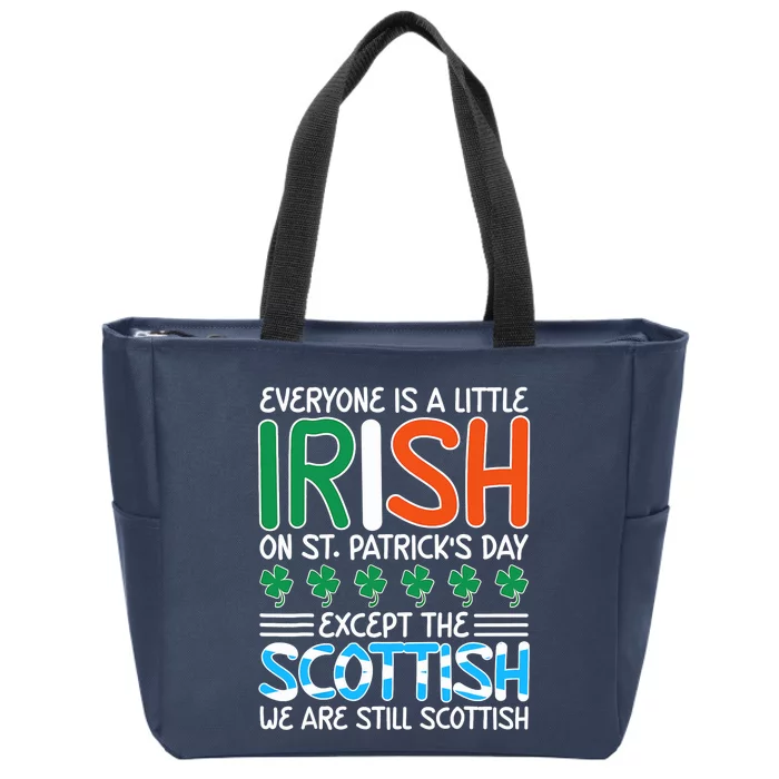 St. Patrick's Day Irish Flag Scottish Shamrock Funny Joke Zip Tote Bag