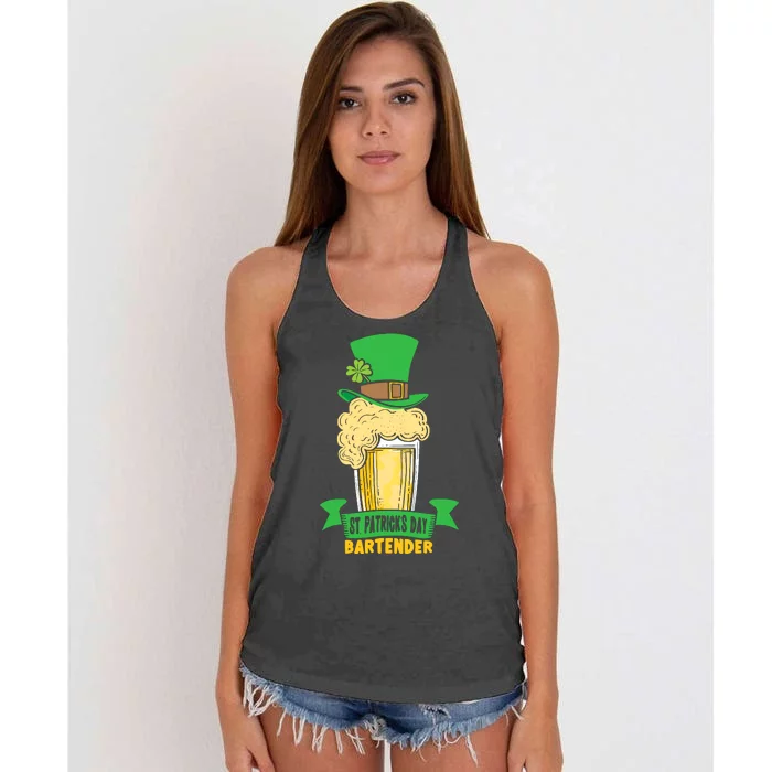 St PatrickS Day Bartender St. Patricks Day Irish Ireland St Women's Knotted Racerback Tank