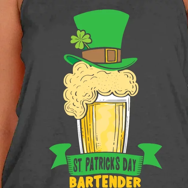 St PatrickS Day Bartender St. Patricks Day Irish Ireland St Women's Knotted Racerback Tank