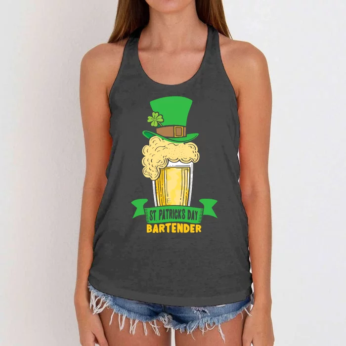 St PatrickS Day Bartender St. Patricks Day Irish Ireland St Women's Knotted Racerback Tank