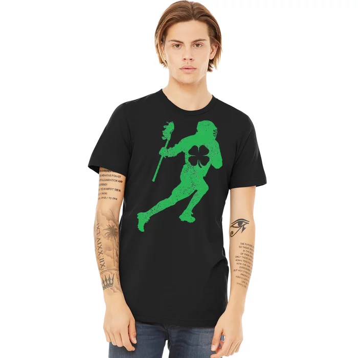 St Patrick's Day Shamrock Lacrosse Saint Paddy's Premium T-Shirt