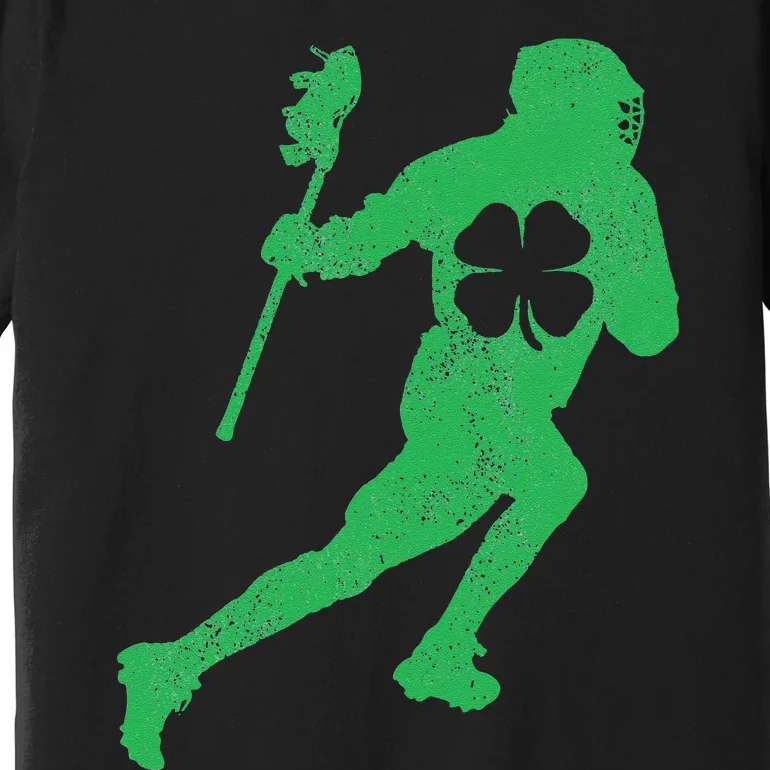 St Patrick's Day Shamrock Lacrosse Saint Paddy's Premium T-Shirt