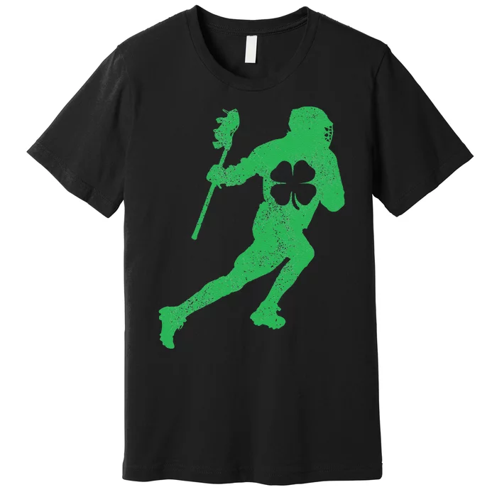 St Patrick's Day Shamrock Lacrosse Saint Paddy's Premium T-Shirt