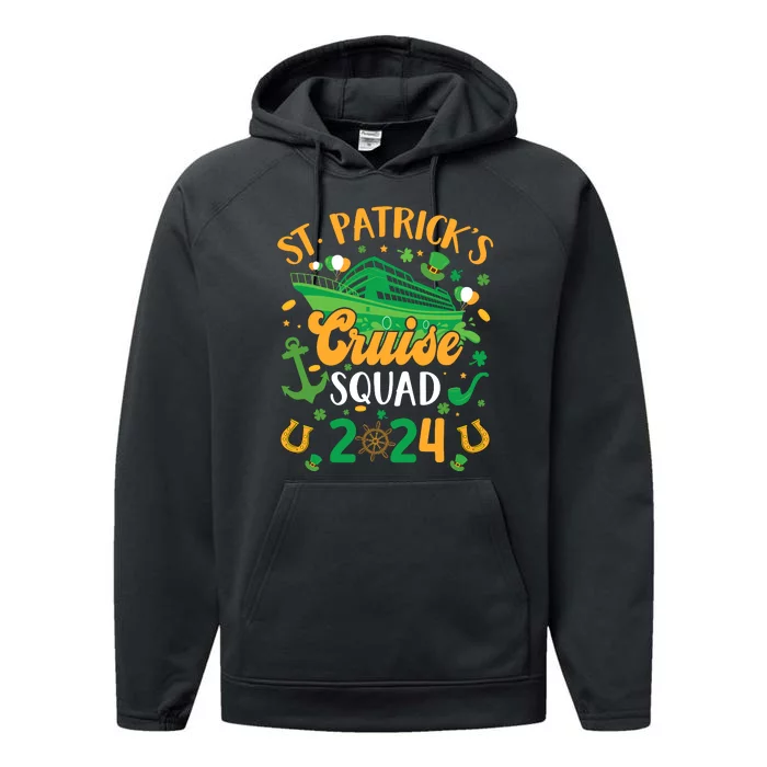 St PatrickS Day Cruise Squad 2024 Funny Family Matching Performance Fleece Hoodie