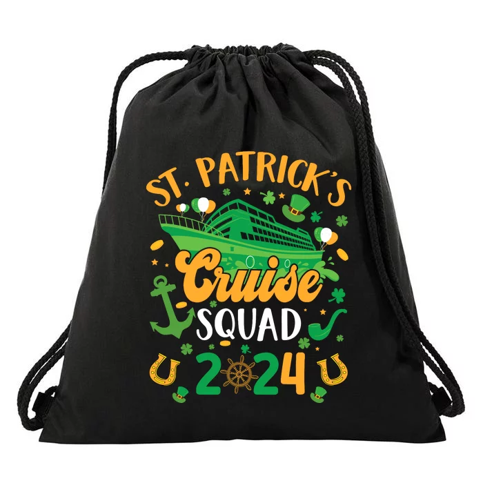 St PatrickS Day Cruise Squad 2024 Funny Family Matching Drawstring Bag