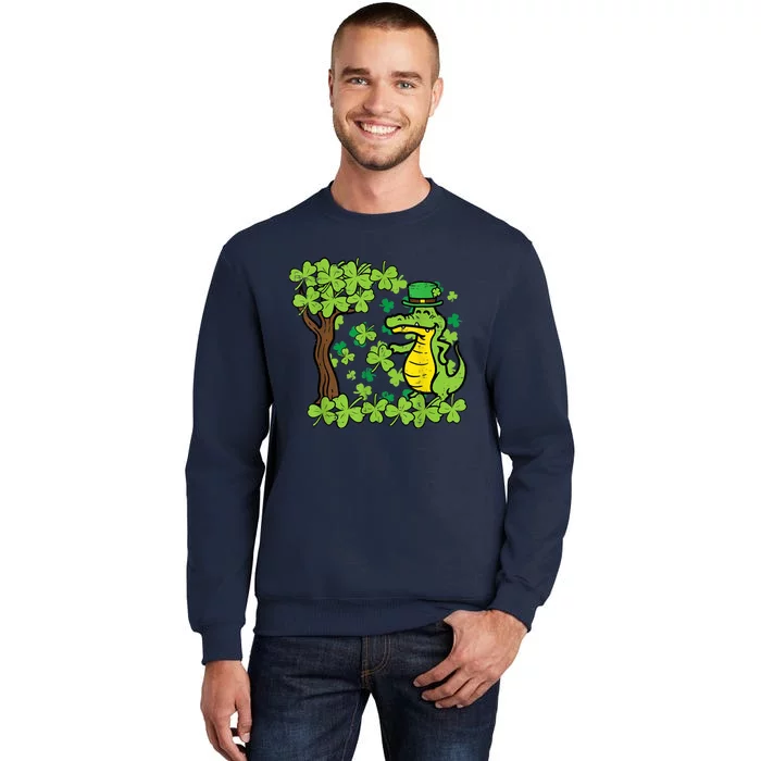 St Patrick Day Alligator Shamrock Saint Pattys Tall Sweatshirt