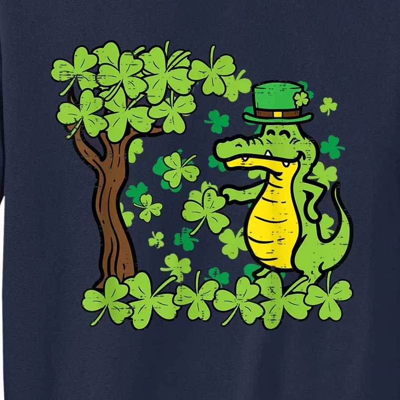 St Patrick Day Alligator Shamrock Saint Pattys Tall Sweatshirt