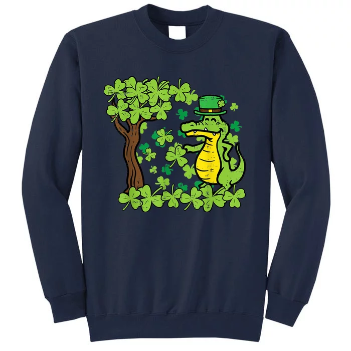 St Patrick Day Alligator Shamrock Saint Pattys Tall Sweatshirt