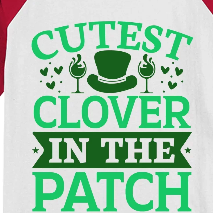 St Patricks Day Cutest Clover In The Patch Gift Kids Colorblock Raglan Jersey