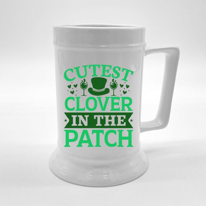 St Patricks Day Cutest Clover In The Patch Gift Front & Back Beer Stein