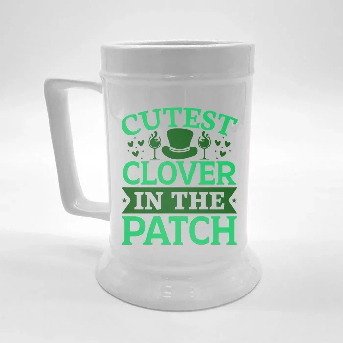 St Patricks Day Cutest Clover In The Patch Gift Front & Back Beer Stein