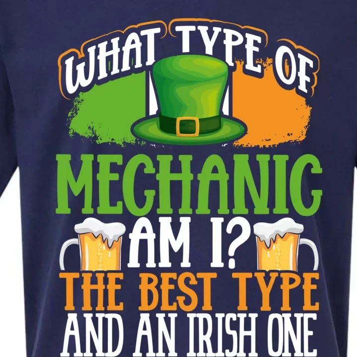 St Patrick's Day Mechanic Irish Shamrock Leprechaun Hat Gift Cute Gift Sueded Cloud Jersey T-Shirt