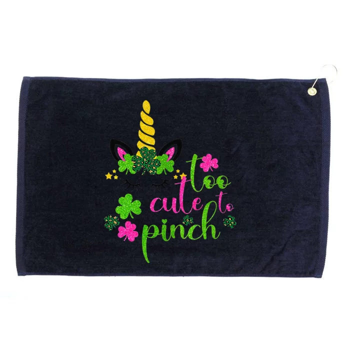 St Patricks Day Too Cute To Pinch Unicorn Grommeted Golf Towel