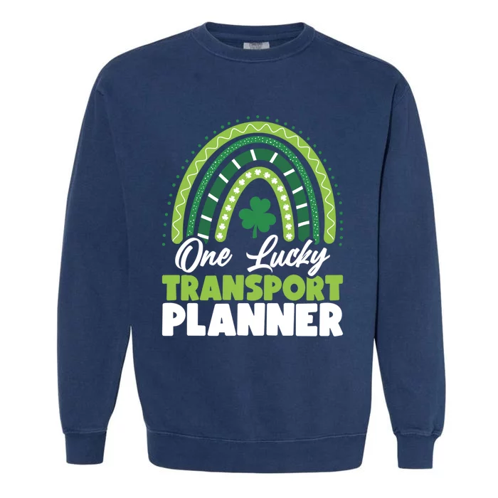 St Patricks Day One Lucky Transport Planner Funny Gift Garment-Dyed Sweatshirt