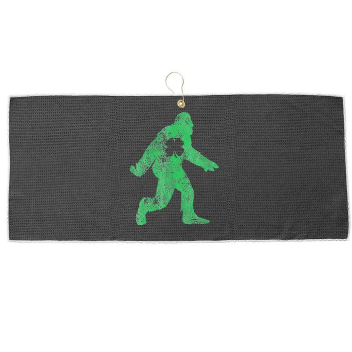 St Patricks Day Bigfoot Sasquatch Saint Paddys Irish Large Microfiber Waffle Golf Towel