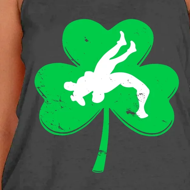 St. PatrickS Day Wrestling Shamrock Women's Knotted Racerback Tank