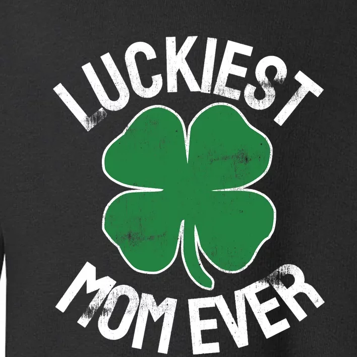 St Patrick's Day Shamrock Luckiest Mom Irish Saint Paddy's Toddler Sweatshirt