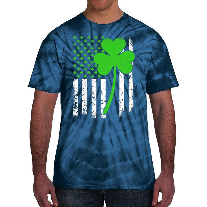 St. Patrick's Day Irish American Flag Shamrock Gifts Tie-Dye T-Shirt