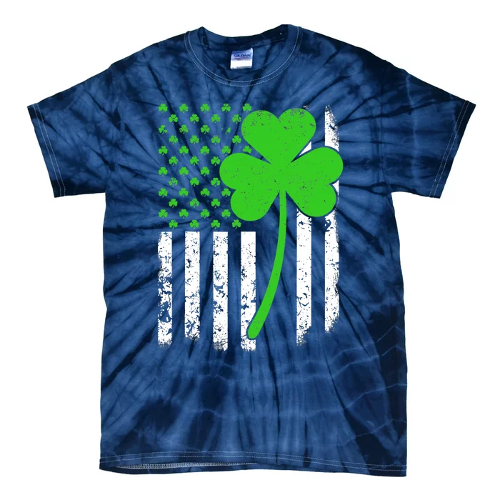 St. Patrick's Day Irish American Flag Shamrock Gifts Tie-Dye T-Shirt