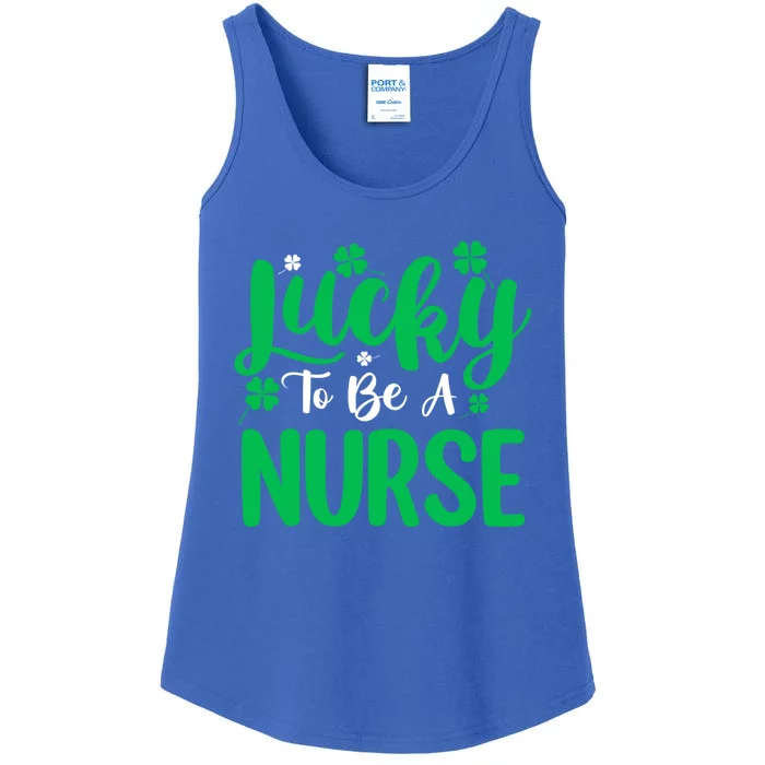 St Patrick's Day Shamrock Lucky To Be A Nurse Irish Culture Cute Gift Ladies Essential Tank