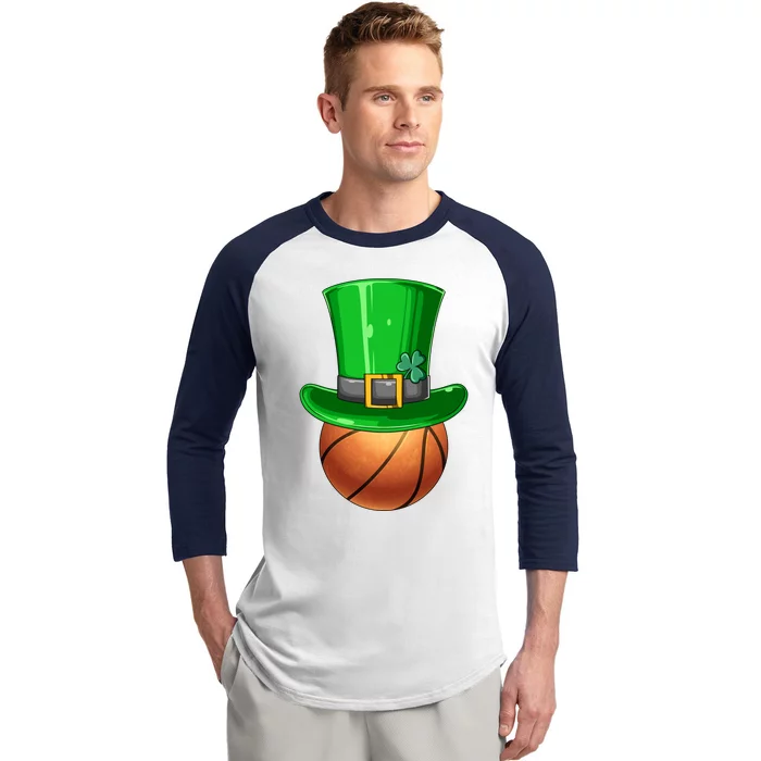 St Patrick's Day Basketball Irish Basketball Leprechaun Hat Gift Baseball Sleeve Shirt