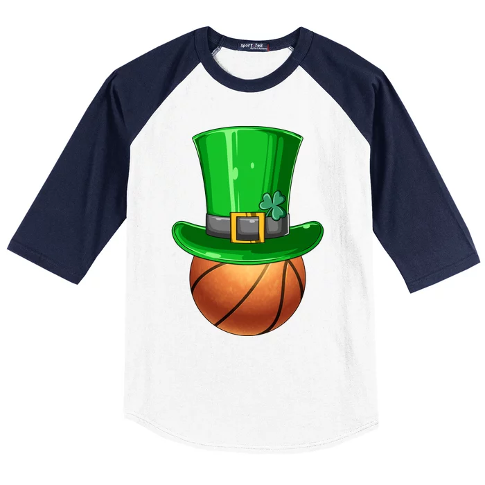 St Patrick's Day Basketball Irish Basketball Leprechaun Hat Gift Baseball Sleeve Shirt