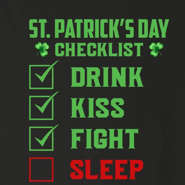 St Patricks Day Checklist Funny Drink Toddler Long Sleeve Shirt