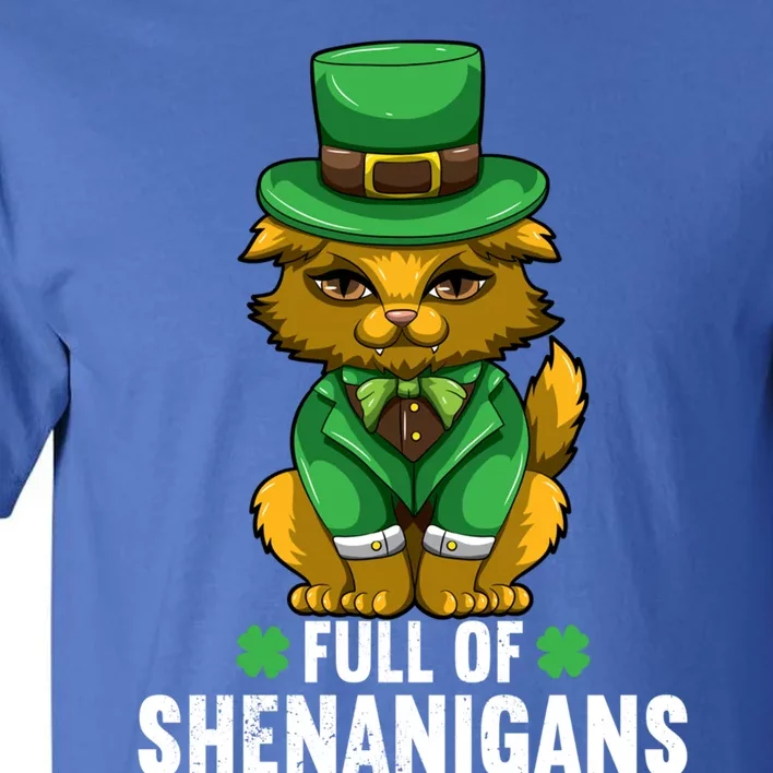 St Patricks Day Cat Full Of Shenanigans Gift Tall T-Shirt