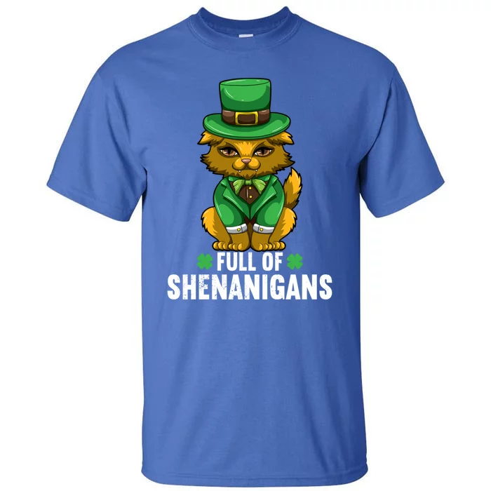 St Patricks Day Cat Full Of Shenanigans Gift Tall T-Shirt