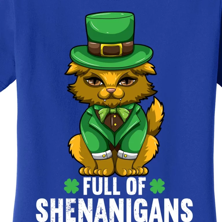 St Patricks Day Cat Full Of Shenanigans Gift Women's T-Shirt