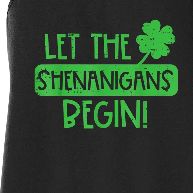 St Patricks Day Let The Shenanigans Begin Women's Racerback Tank