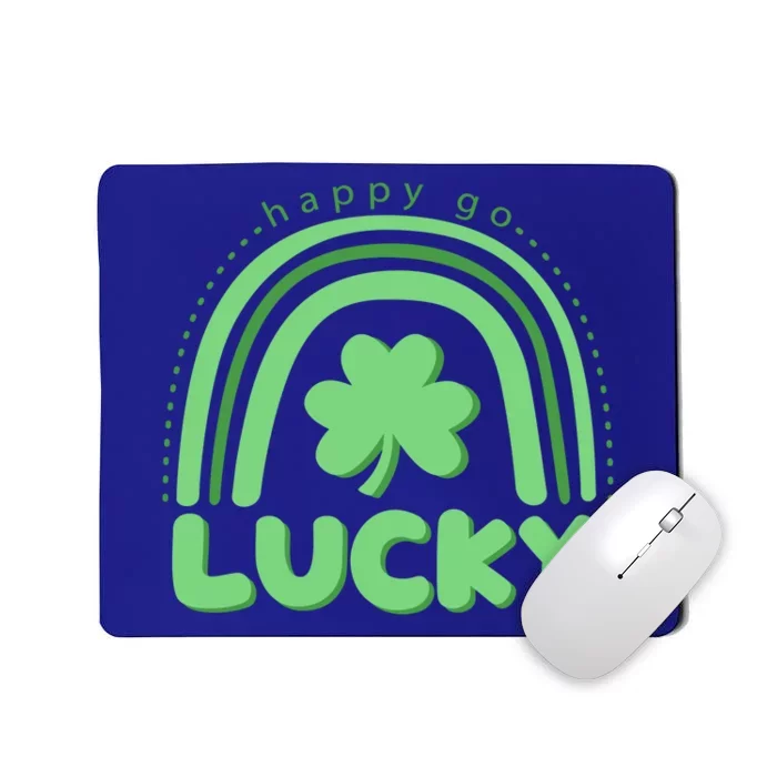 St Patricks Day Happy Go Lucky Vintage Retro Irish Shamrock Gift Mousepad