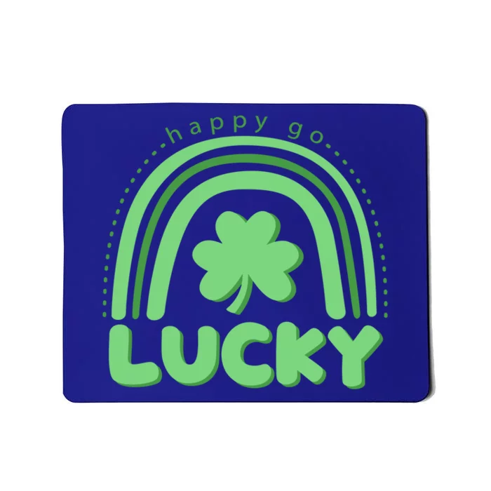 St Patricks Day Happy Go Lucky Vintage Retro Irish Shamrock Gift Mousepad