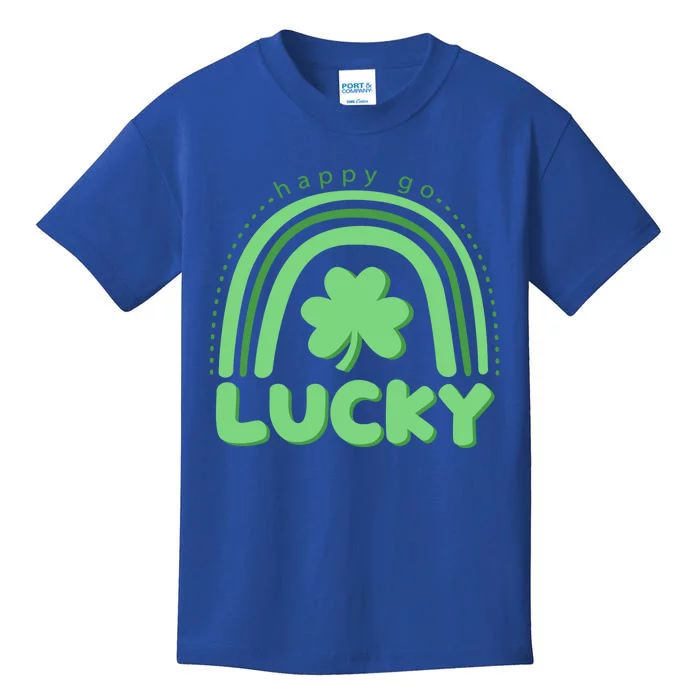 St Patricks Day Happy Go Lucky Vintage Retro Irish Shamrock Gift Kids T-Shirt