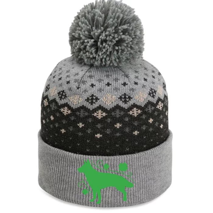 St Patricks Day Green Dog The Baniff Cuffed Pom Beanie