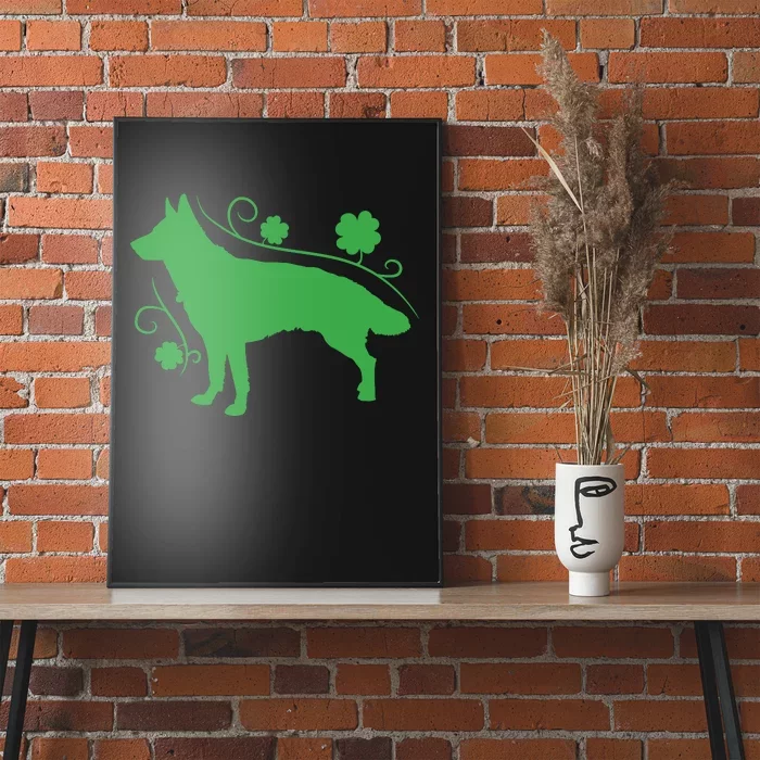 St Patricks Day Green Dog Poster