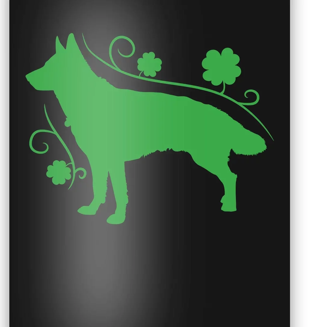 St Patricks Day Green Dog Poster