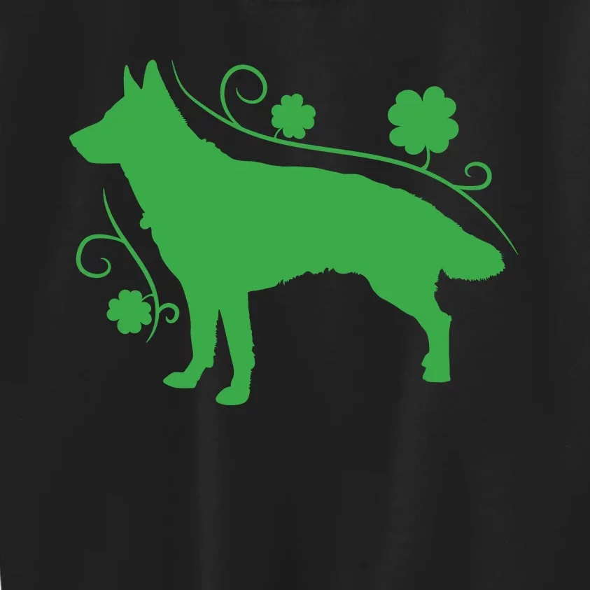 St Patricks Day Green Dog Kids Sweatshirt