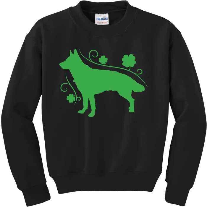 St Patricks Day Green Dog Kids Sweatshirt