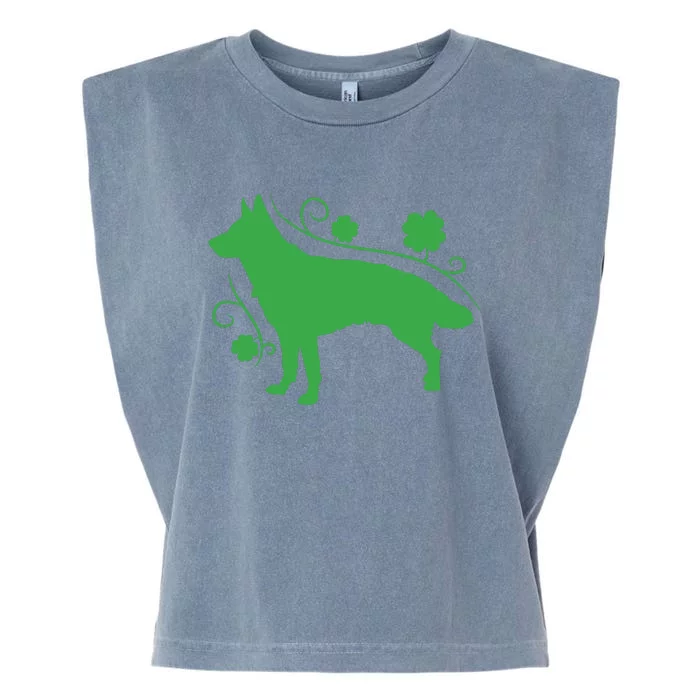 St Patricks Day Green Dog Garment-Dyed Women's Muscle Tee