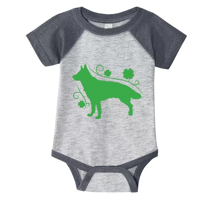 St Patricks Day Green Dog Infant Baby Jersey Bodysuit