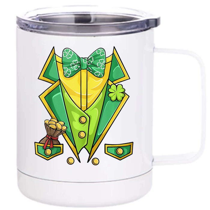 St Patricks Day Irish Tuxedo Leprechaun Costume Front & Back 12oz Stainless Steel Tumbler Cup