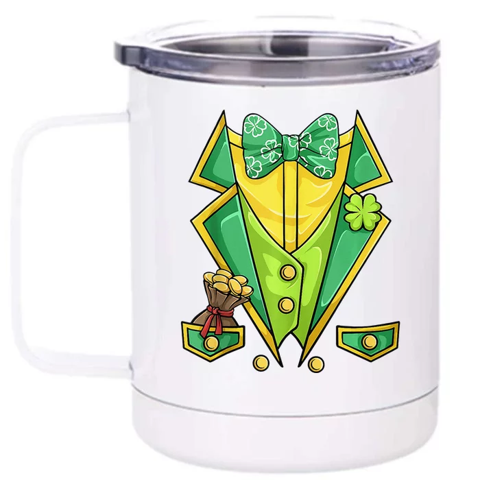 St Patricks Day Irish Tuxedo Leprechaun Costume Front & Back 12oz Stainless Steel Tumbler Cup